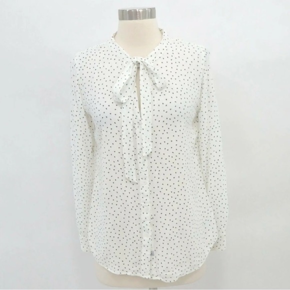 RAILS | White Long Sleeve Rayon Heart Colette Button Down Neck Tie Size Large - Picture 3 of 11